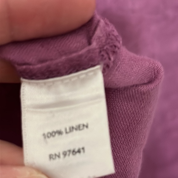 J. Jill Linen Button Front Purple Blouse Size M - Picture 6 of 7